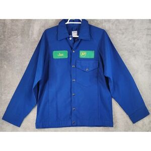 Workrite Jacket Womens Size 38 Blue Nomex FR BP Gas Station Jan Patch Workwear